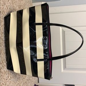 Black & White Striped Kate Spade Tote bag